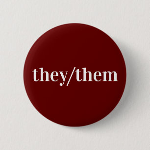 Badge Rond 5 Cm Bouton bleu foncé blanc Pronoun