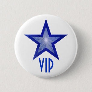 Badge Rond 5 Cm Bouton bleu foncé 'VIP' blanc