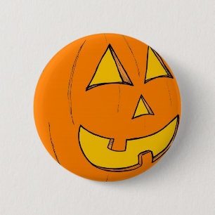 Badge Rond 5 Cm Bouton bleu Jack o' Lantern