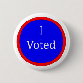 Badge Rond 5 Cm Bouton Bleu J'ai voté (Devant)