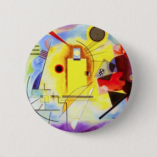 Badge Rond 5 Cm Bouton bleu jaune Kandinsky (Devant)