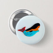 Badge Rond 5 Cm bouton bleu mermaid (Devant & derrière)