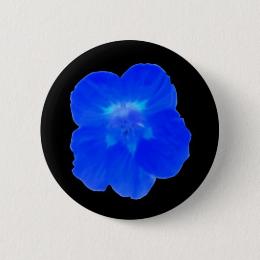 Badge Rond 5 Cm Bouton bleu Nasturtium (Devant)