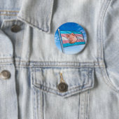 Badge Rond 5 Cm Bouton bleu orgueil (En situation)