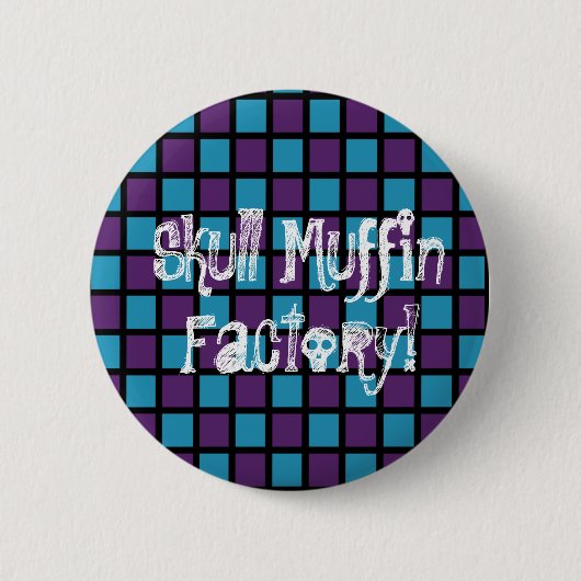 Badge Rond 5 Cm Bouton bleu/pourpre d'échecs (Devant)