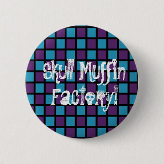 Badge Rond 5 Cm Bouton bleu/pourpre d'échecs
