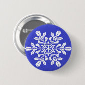 Badge Rond 5 Cm Bouton bleu Snowflake (Devant & derrière)