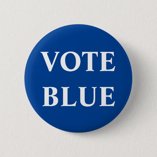 Badge Rond 5 Cm Bouton Bleu Vote (Devant)