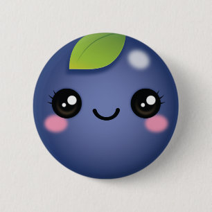 Badge Rond 5 Cm Bouton bleuet Kawaii
