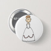 Badge Rond 5 Cm Bouton blond de jeune mariée de fraise (Devant & derrière)