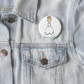Badge Rond 5 Cm Bouton blond de jeune mariée de fraise (En situation)
