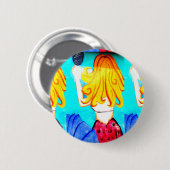 Badge Rond 5 Cm bouton blonde mermaid (Devant & derrière)