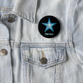 Badge Rond 5 Cm Bouton Blue Star 'Your Name' noir (En situation)