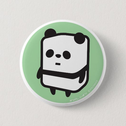 Badge Rond 5 Cm Bouton - Boîte Panda - Vert (Devant)
