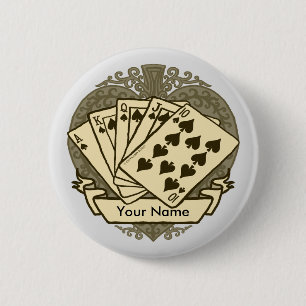 Badge Rond 5 Cm Bouton Bonne main Poker