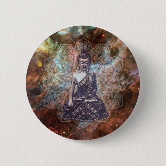 Badge Rond 5 Cm bouton bouddha de méditation (Devant)