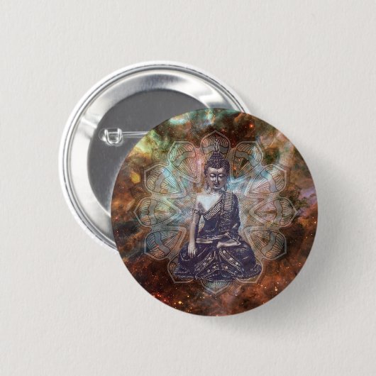 Badge Rond 5 Cm bouton bouddha de méditation (Devant & derrière)