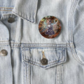 Badge Rond 5 Cm bouton bouddha de méditation (En situation)