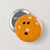 Badge Rond 5 Cm Bouton Boule de Bowling (orange) (Devant & derrière)