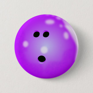 Badge Rond 5 Cm Bouton Boule de Bowling (violet)