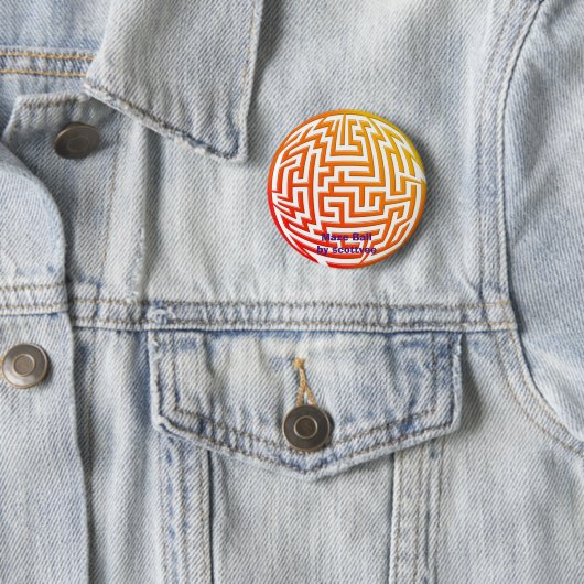 Badge Rond 5 Cm Bouton - Boule Maze (En situation)