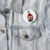 Badge Rond 5 Cm Bouton Bouteille Ketchup (En situation)