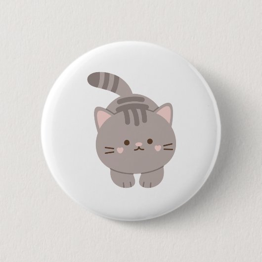 Badge Rond 5 Cm Bouton Bouton amusant de chat mignon (Devant)