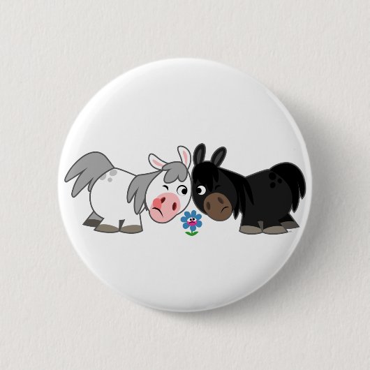 Badge Rond 5 Cm Bouton Bouton Bouton Bleu de Standoff Ponies de Ca (Devant)