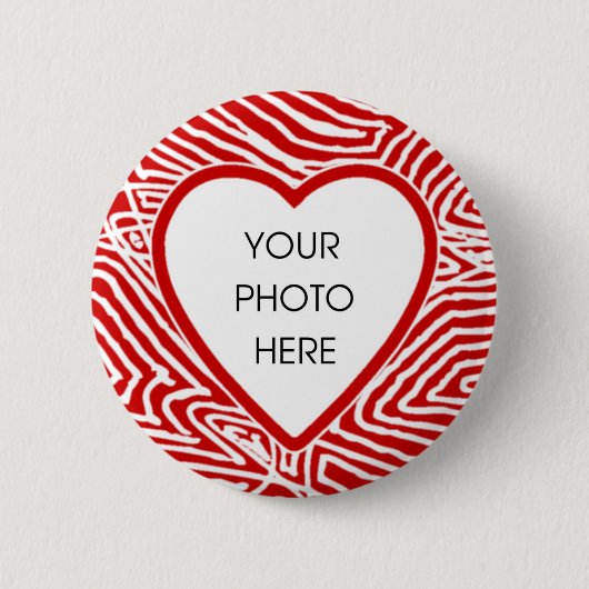 Badge Rond 5 Cm Bouton Bouton Coeur Scribble Modèle (Devant)