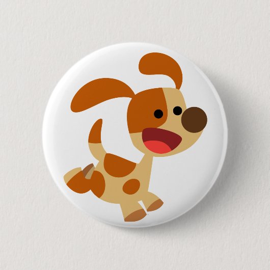 Badge Rond 5 Cm Bouton Bouton de chien en caricature mignon (Devant)