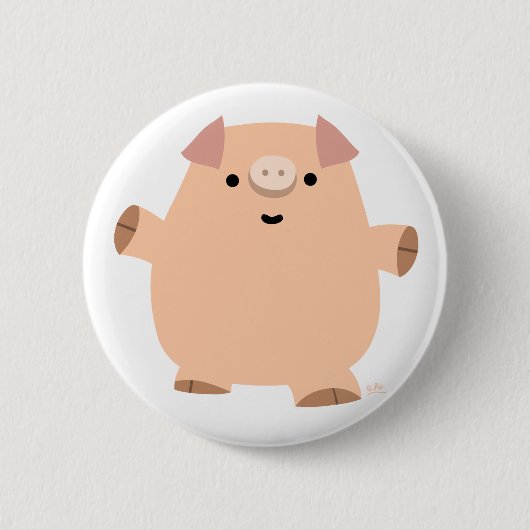 Badge Rond 5 Cm Bouton Bouton de cochon de dessin amusant (Devant)