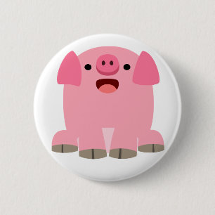 Badge Rond 5 Cm Bouton Bouton de cochon de dessin mignon à l'encre