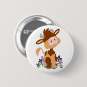 Badge Rond 5 Cm Bouton Bouton de vache à mâcher mignon (Devant & derrière)