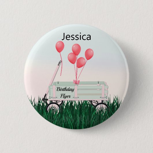 Badge Rond 5 Cm Bouton Bouton d'escargot pour fille d'anniversaire (Devant)