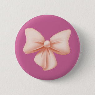 Badge Rond 5 Cm Bouton Bow rose
