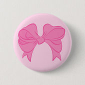 Badge Rond 5 Cm Bouton Bow rose chaud (Devant)