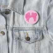 Badge Rond 5 Cm Bouton Bow rose chaud (En situation)