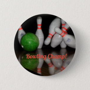 Badge Rond 5 Cm Bouton Bowling Champ