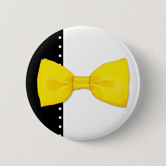 Badge Rond 5 Cm Bouton Bowtie au citron (Devant)