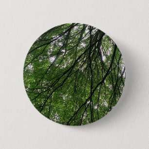 Badge Rond 5 Cm Bouton Bramches et Feuille
