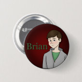 Badge Rond 5 Cm Bouton Brian Miller (Devant & derrière)
