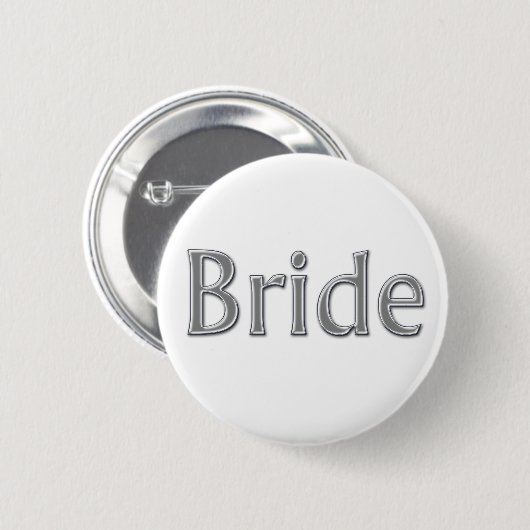 Badge Rond 5 Cm Bouton Bride Argent (Devant & derrière)