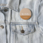 Badge Rond 5 Cm Bouton Bride bloc couleur<br><div class="desc">Bouton de bloc de couleur moderne et minimal avec une belle typographie. Personnalisez-vous pour votre fête nuptiale ou votre shindig d'anniversaire.</div>