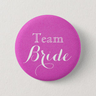 Badge Rond 5 Cm Bouton Bride équipe Mariage rose