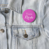 Badge Rond 5 Cm Bouton Bride équipe Mariage rose (En situation)