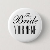 Badge Rond 5 Cm Bouton Bride mariage avec nom personnalisé (Devant)