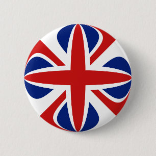 Badge Rond 5 Cm Bouton BRITANNIQUE de drapeau de Fisheye