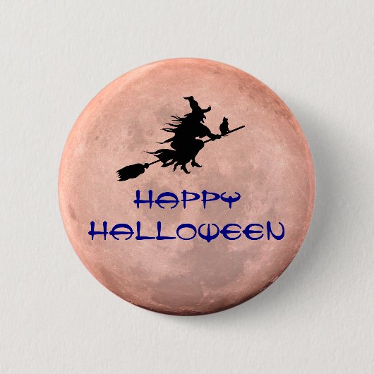 Badge Rond 5 Cm Bouton Broomstick Witchy Moon Witch Pin (Devant)