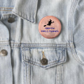 Badge Rond 5 Cm Bouton Broomstick Witchy Moon Witch Pin (En situation)