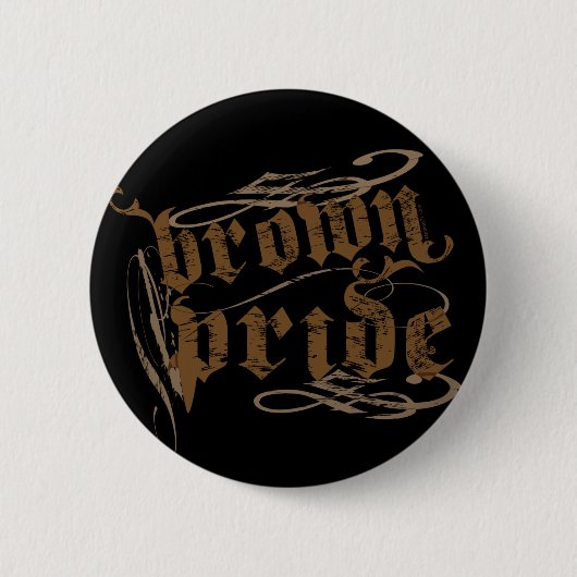 Badge Rond 5 Cm Bouton Brown de fierté (Devant)